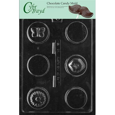 CybrtraydPlain Lolly Miscellaneous Chocolate Candy Mold with Chocolatiers Guide Instructions Book Manual 